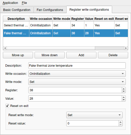 Screenshot of NBFC-Qt-Config Register Write Configurations
